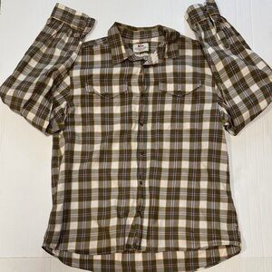 Fjallraven Green and Brown Plaid Casual Button Down Shirt